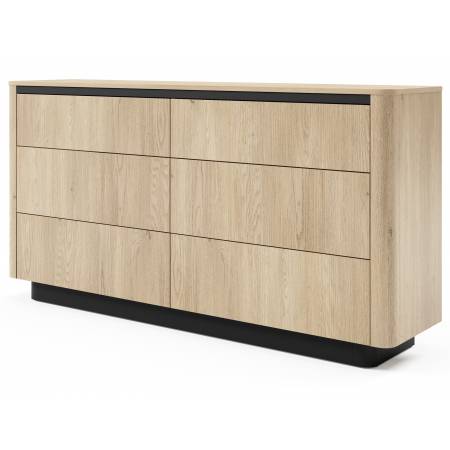 Komoda z 6 szufladami 163 cm TIAGO dąb cremona + czarny